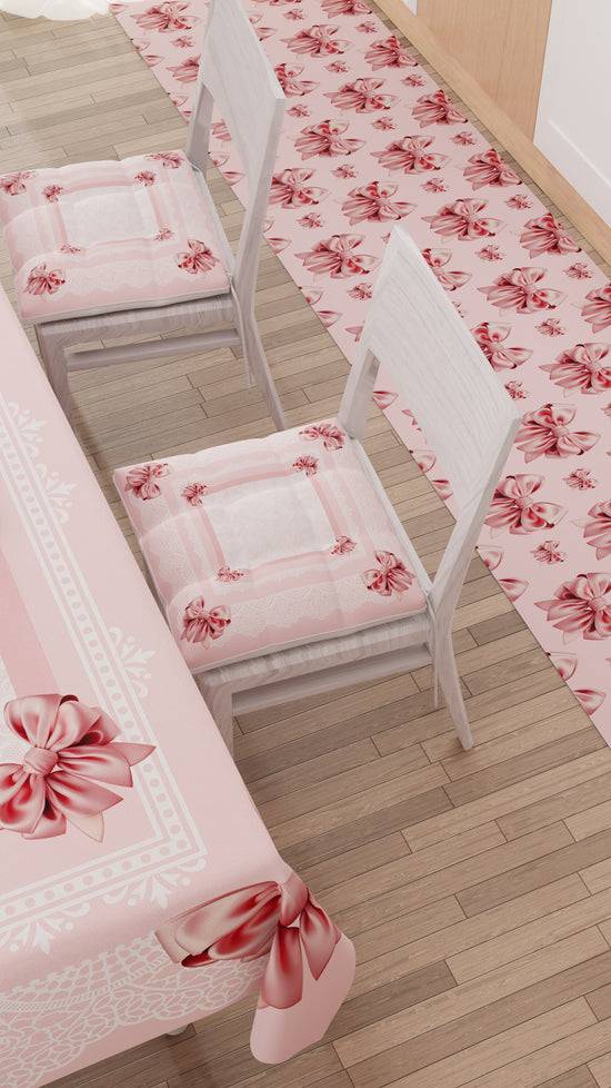 PETTI Cuscini per Sedie Coprisedia 6 Pezzi Fiocco Rosa Pezzi Unici