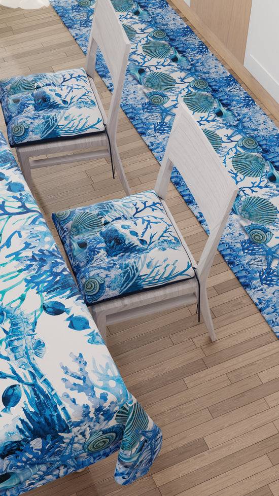 PETTI Cuscini per Sedie Coprisedia 6 Pezzi Corallo Blu Shopping Online