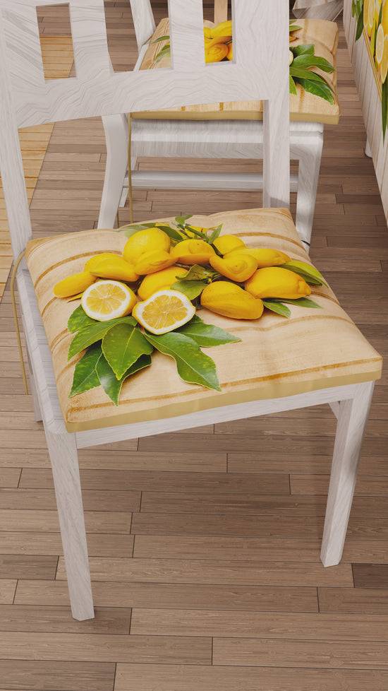 PETTI Cuscini per Sedie Coprisedia 6 Pezzi Lemon