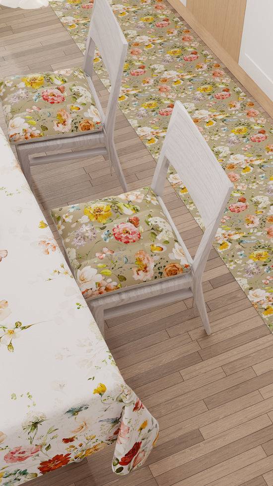 PETTI Cuscini per Sedie Coprisedia 6 Pezzi Floreale-06 Beige Offerta