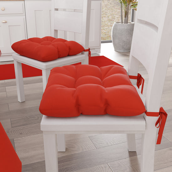 PETTI Cuscini per Sedie Cucina, Cuscini Coprisedie 6 Pezzi Rosso Outlet