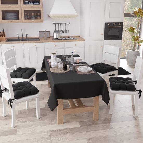 PETTI Cuscini per Sedie Cucina, Cuscini Coprisedie 6 Pezzi Nero Offerte