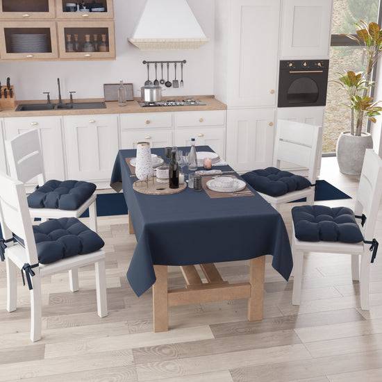 PETTI Cuscini per Sedie Cucina, Cuscini Coprisedie 6 Pezzi Blu Marino Vendita Economica