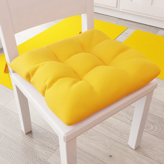 PETTI Cuscini per Sedie Cucina, Cuscini Coprisedie 6 Pezzi Giallo Vendite Flash