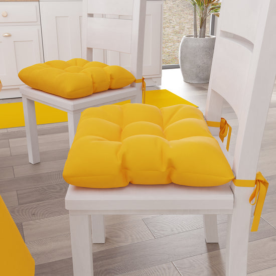 PETTI Cuscini per Sedie Cucina, Cuscini Coprisedie 6 Pezzi Giallo Vendite Flash