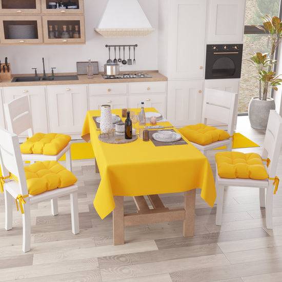 PETTI Cuscini per Sedie Cucina, Cuscini Coprisedie 6 Pezzi Giallo Vendite Flash