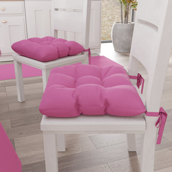 PETTI Cuscini per Sedie Cucina, Cuscini Coprisedie 6 Pezzi Fucsia Moda