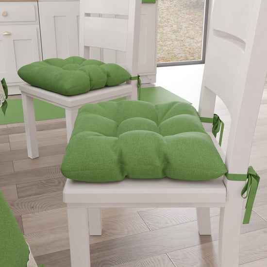 PETTI Cuscini per Sedie Coprisedia Shabby Chic Tinta Unita Verde Prezzo di fabbrica
