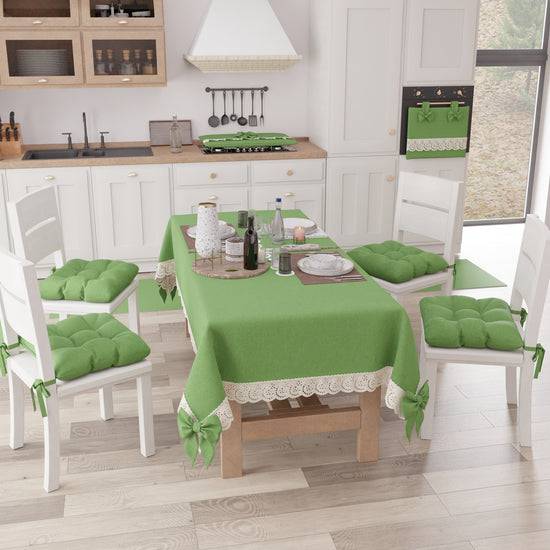 PETTI Cuscini per Sedie Coprisedia Shabby Chic Tinta Unita Verde Prezzo di fabbrica