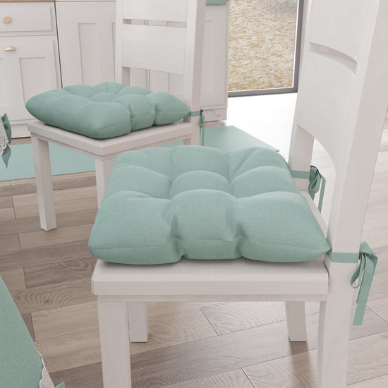 PETTI Cuscini per Sedie Coprisedia Shabby Chic Tinta Unita Verde Acqua Comprare a buon mercato