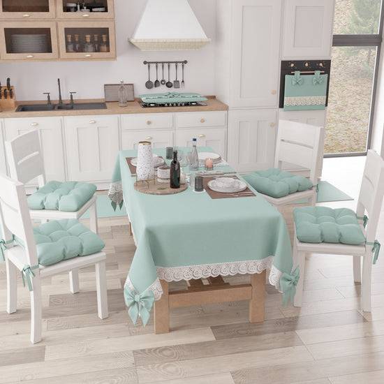 PETTI Cuscini per Sedie Coprisedia Shabby Chic Tinta Unita Verde Acqua Comprare a buon mercato
