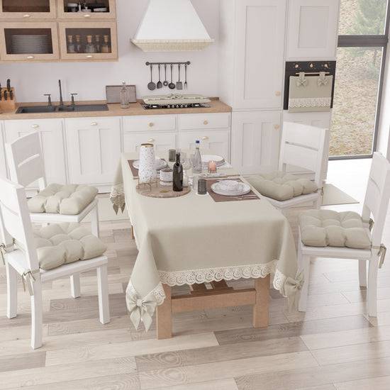 PETTI Cuscini per Sedie Coprisedia Shabby Chic Tinta Unita Beige Fornitura limitata
