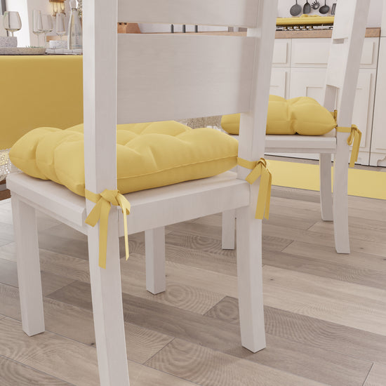 PETTI Cuscini per Sedie Coprisedia Shabby Chic Tinta Unita Giallo Shopping online