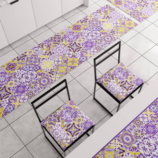 PETTI Tappeto Cucina Antiscivolo moderno Passatoia Cucina lavabile Vietri 02 Viola Offerta natalizia
