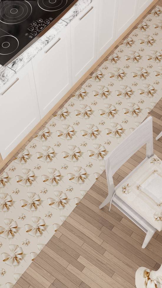 PETTI Tappeto Cucina Antiscivolo Passatoia Cucina lavabile, Cucina Fiocco Beige Offerta San Valentino