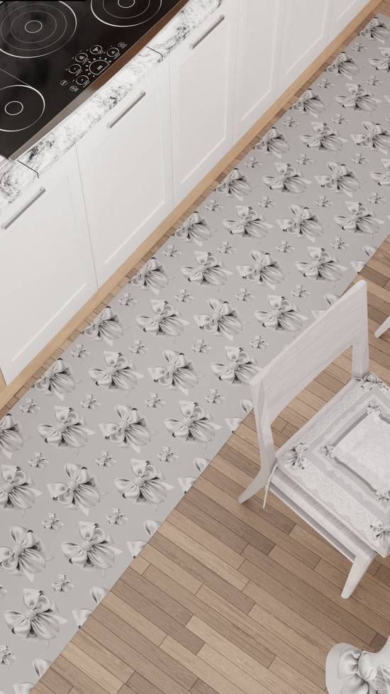 PETTI Tappeto Cucina Antiscivolo Passatoia Cucina lavabile, Cucina Fiocco Grigio Offerta Anniversario