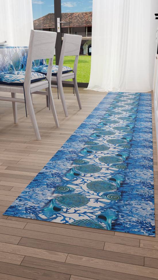 PETTI Tappeto Cucina Antiscivolo Passatoia Cucina lavabile, Corallo Blu Offerte esclusive