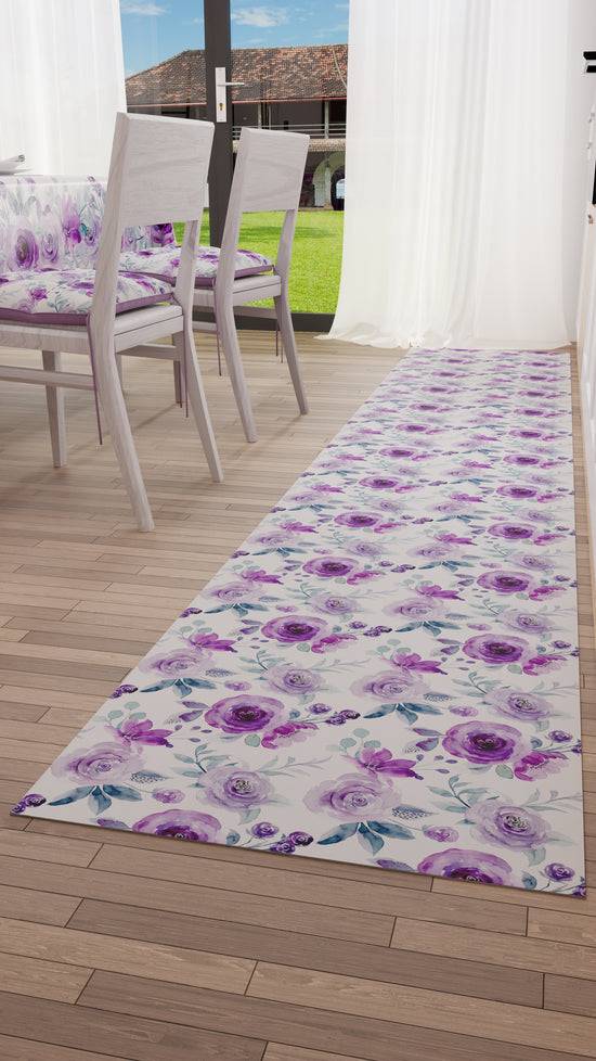 PETTI Tappeto Cucina Antiscivolo Passatoia Cucina lavabile, Floreale Viola Comprane uno, ottenene uno gratis
