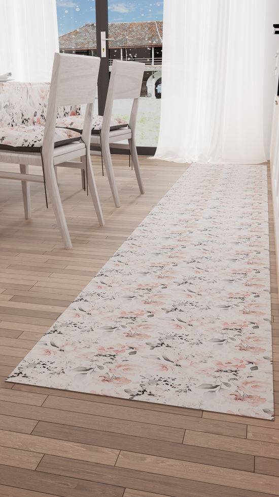 PETTI Tappeto Cucina Antiscivolo Passatoia Cucina lavabile, Floreale-17 Bianco Offerte giornaliere