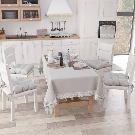 PETTI Cuscini per Sedie Coprisedia Shabby Chic Tinta Unita Grigio Chiaro Nuovo