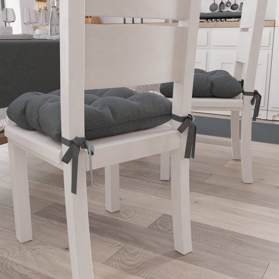 PETTI Cuscini per Sedie Coprisedia Shabby Chic Tinta Unita Grigio Scuro Qualità