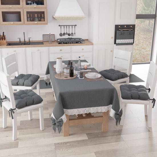 PETTI Cuscini per Sedie Coprisedia Shabby Chic Tinta Unita Grigio Scuro Qualità