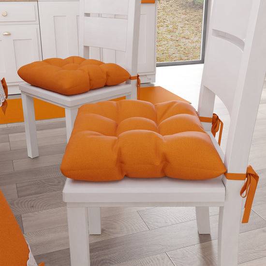 PETTI Cuscini per Sedie Coprisedia Shabby Chic Tinta Unita Arancio Vendita
