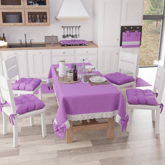 PETTI Cuscini per Sedie Coprisedia Shabby Chic Tinta Unita Lilla Pezzi Unici