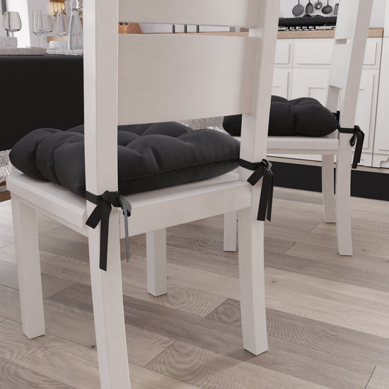 PETTI Cuscini per Sedie Coprisedia Shabby Chic Tinta Unita Nero Soddisfazione Garantita