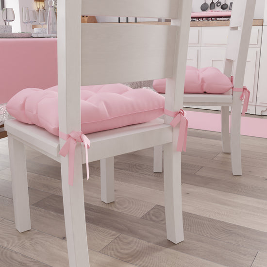 PETTI Cuscini per Sedie Coprisedia Shabby Chic Tinta Unita Rosa Qualità Garantita
