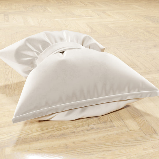 PETTI Cuscino Arredo Fiocco in Velluto 40x50 cm, Cuscino divano Bianco Prezzo Ridotto