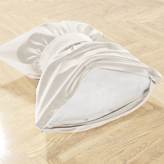 PETTI Cuscino Arredo Fiocco in Velluto 40x50 cm, Cuscino divano Bianco Prezzo Ridotto