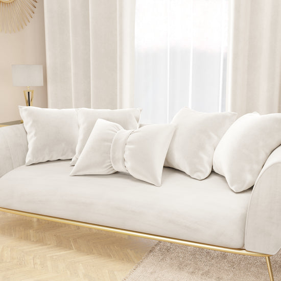 PETTI Cuscino Arredo Fiocco in Velluto 40x50 cm, Cuscino divano Bianco Prezzo Ridotto