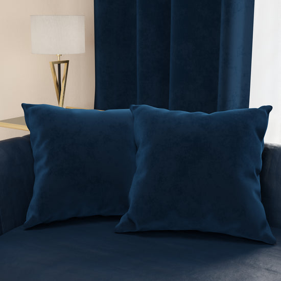 PETTI Cuscini Arredo in Velluto 2pz, Cuscini divano Blu Convenienza