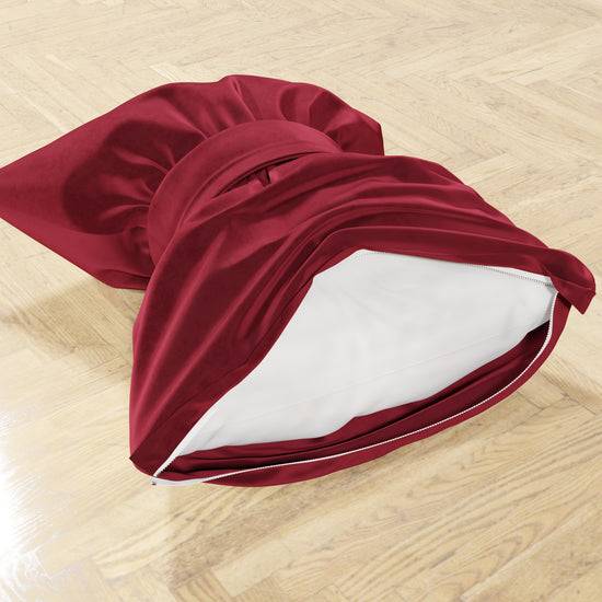 PETTI Cuscino Arredo Fiocco in Velluto 40x50 cm, Cuscino divano Bordeaux Online
