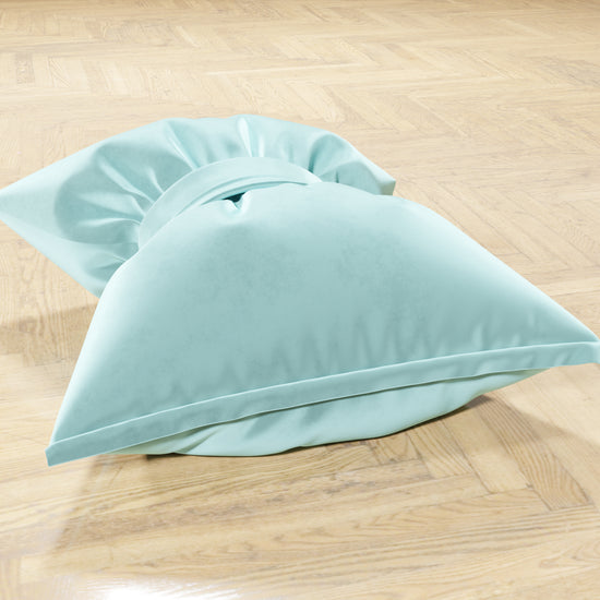 PETTI Cuscino Arredo Fiocco in Velluto 40x50 cm, Cuscino divano Celeste Offerte