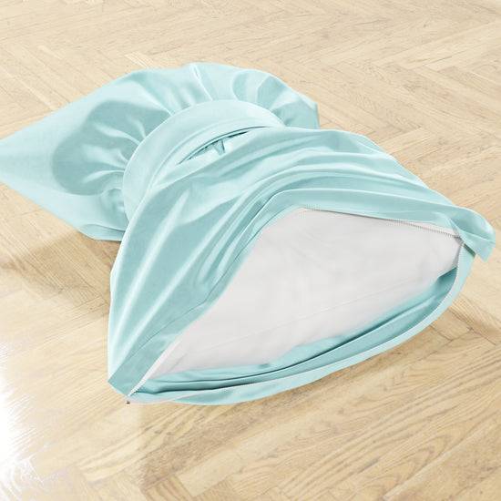 PETTI Cuscino Arredo Fiocco in Velluto 40x50 cm, Cuscino divano Celeste Offerte