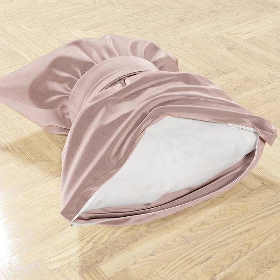 PETTI Cuscino Arredo Fiocco in Velluto 40x50 cm, Cuscino divano Cipria Saldi Di Fabbrica