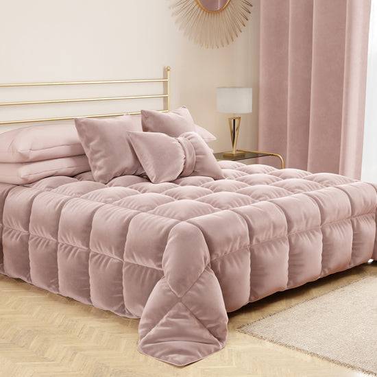 PETTI Cuscino Arredo Fiocco in Velluto 40x50 cm, Cuscino divano Cipria Saldi Di Fabbrica