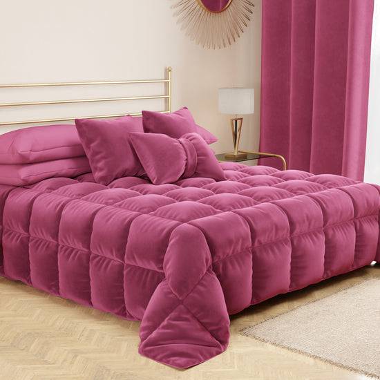 PETTI Cuscino Arredo Fiocco in Velluto 40x50 cm, Cuscino divano Fucsia In Saldo