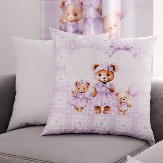 PETTI Cuscini, Copricuscini Divano, Cuscini Arredo in Stampa Digitale Teddy Love Lilla Moda