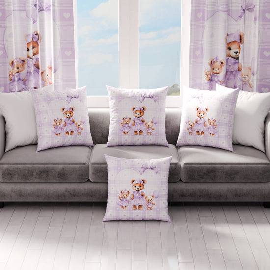 PETTI Cuscini, Copricuscini Divano, Cuscini Arredo in Stampa Digitale Teddy Love Lilla Moda