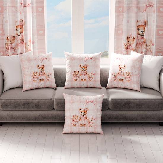 PETTI Cuscini, Copricuscini Divano, Cuscini Arredo in Stampa Digitale Teddy Love Rosa Spedizione gratuita