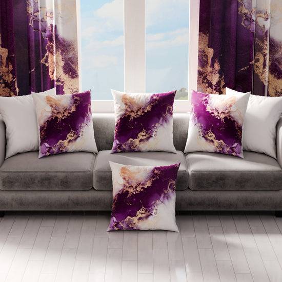 PETTI Cuscini, Copricuscini Divano, Cuscini Arredo in Stampa Digitale Marble 01 Viola Fornitura limitata