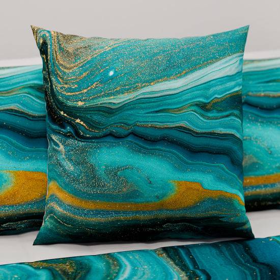 PETTI Cuscini, Copricuscini Divano, Cuscini Arredo in Stampa Digitale Marble 02 Verde Shopping online