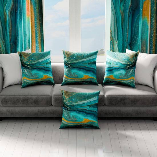 PETTI Cuscini, Copricuscini Divano, Cuscini Arredo in Stampa Digitale Marble 02 Verde Shopping online