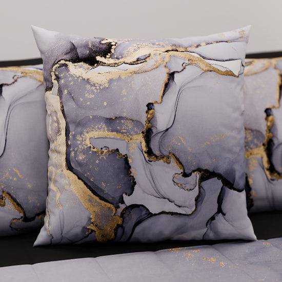 PETTI Cuscini, Copricuscini Divano, Cuscini Arredo in Stampa Digitale Marble 04 Grigio Scuro Offerta esclusiva