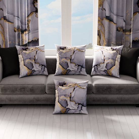 PETTI Cuscini, Copricuscini Divano, Cuscini Arredo in Stampa Digitale Marble 04 Grigio Scuro Offerta esclusiva