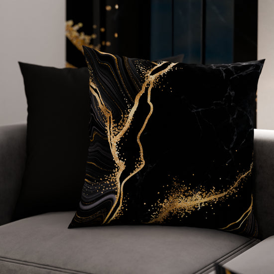 PETTI Cuscini, Copricuscini Divano, Cuscini Arredo in Stampa Digitale Marble 07 Nero Black Friday