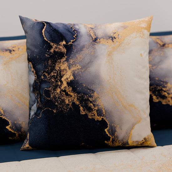 PETTI Cuscini, Copricuscini Divano, Cuscini Arredo in Stampa Digitale Marble 08 Blu Cyber Monday